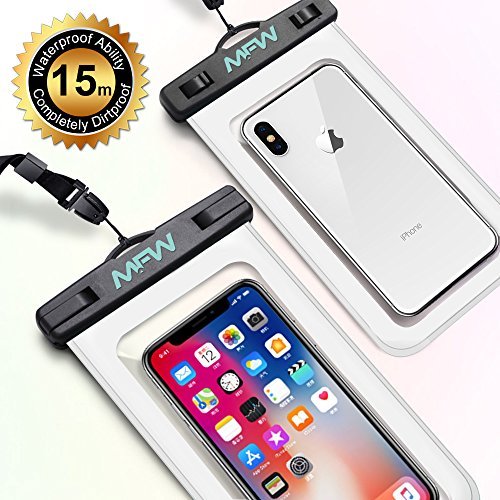 Waterproof Floating Phone Case - Universal Waterproof Phone Case 6 inch for iPhone 8/X/8 Plus/7/7plus/6s/6s Plus/SE Galaxy s7/S8/s6 edge + Note 5/4 LG G6 HTC Sony NokiaGalaxy (2-Pack)