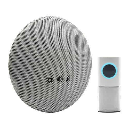 Uni-Com Extra Loud Wireless Door Chime – Portable Doorbell, 98dB Output, Extensive 200m Operating Range, 30 Different Chimes, Volume Control, Blue LED Chime Alert, 3 Operating Modes & Memory Feature