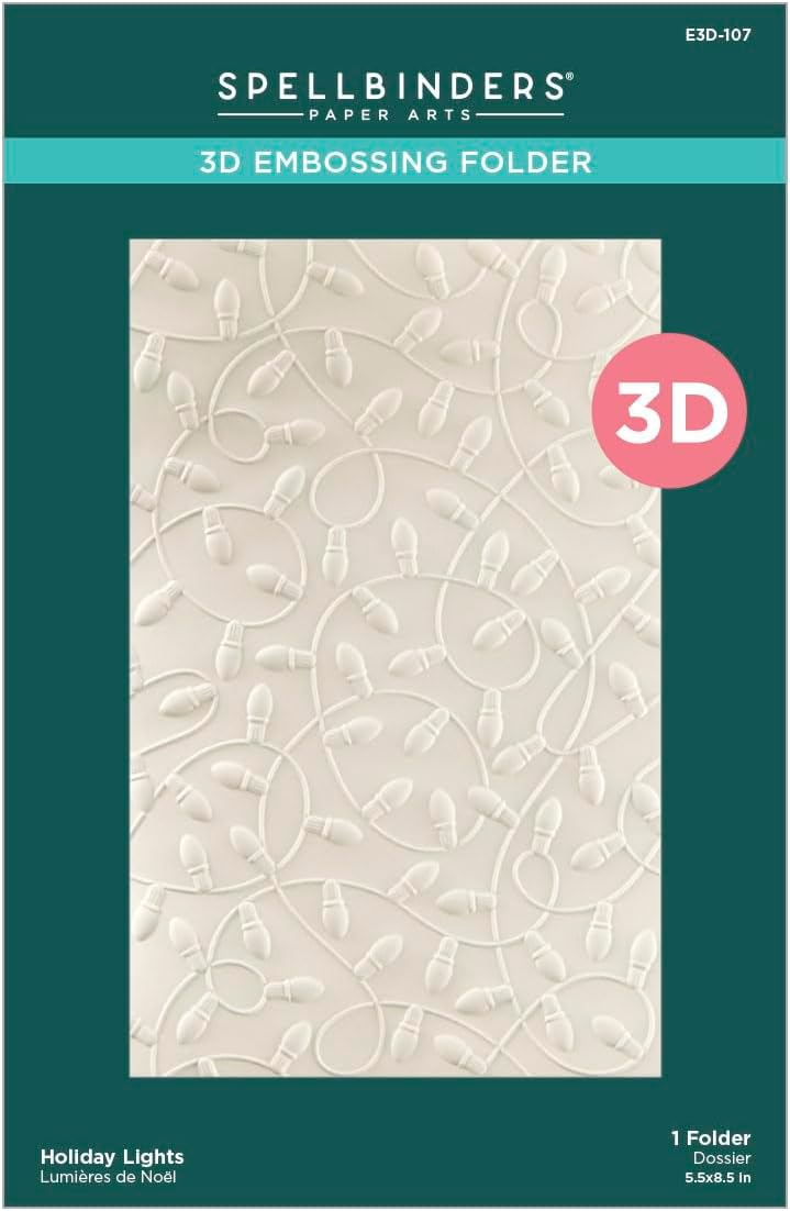 Spellbinders Holiday Lights 3D Embossing Folder, Clear Amazon.ca Home