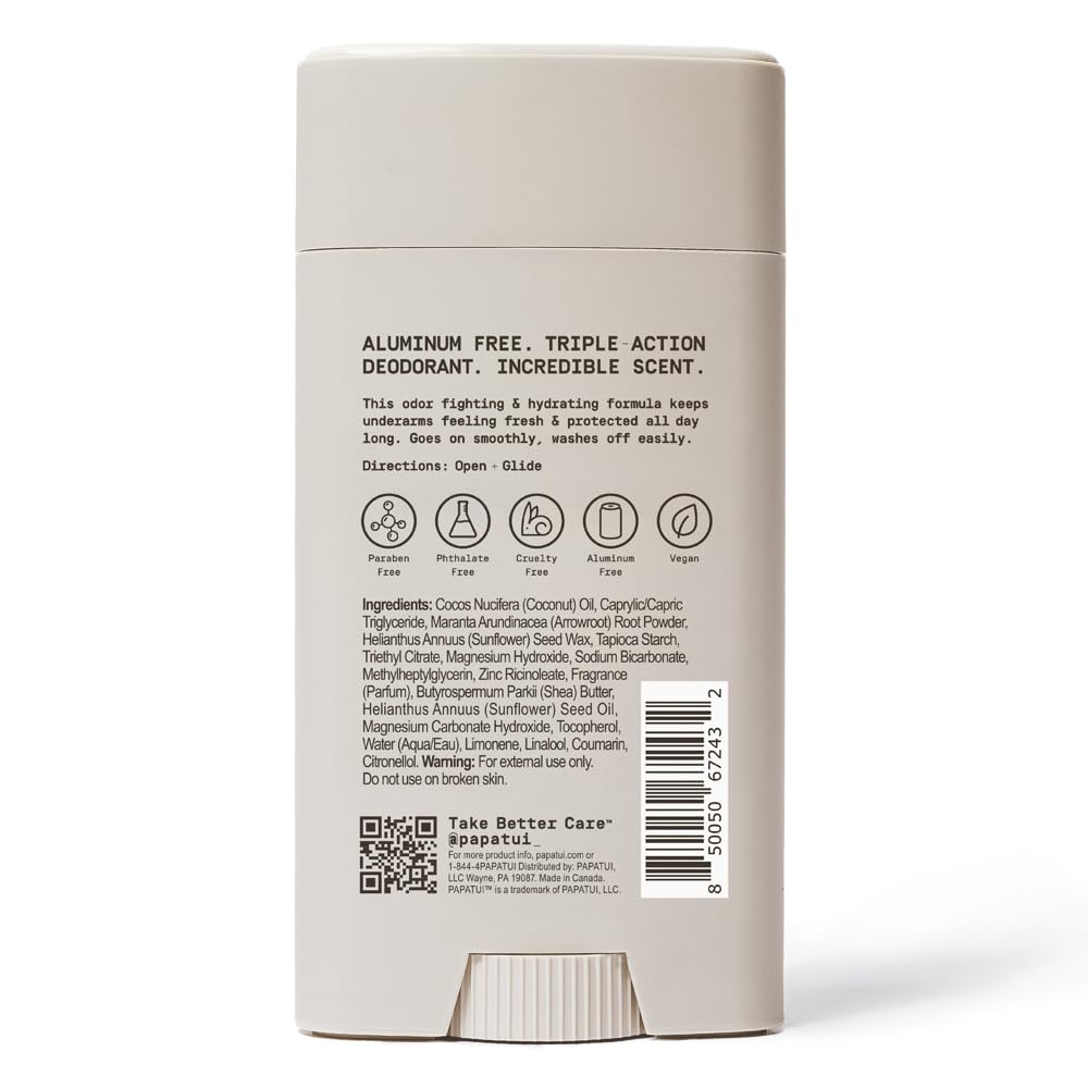 PAPATUI by Dwayne Johnson Aluminum-Free Deodorant for Men | Odor Protection, Moisture Absorption, Skin Nourishing Formula | Cedar Sport | 2.6oz - Image 2
