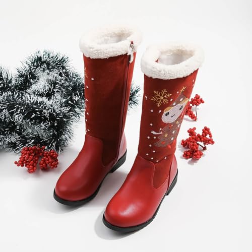 IWIHMIV Toddler Girl Riding Boots Round Toe Mid Calf Boots for Girls Non Slip Dress Up Riding Booties with Zipper4