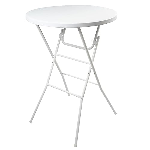 Folding Round Table, 32in Cocktail Table, High Top Table with
