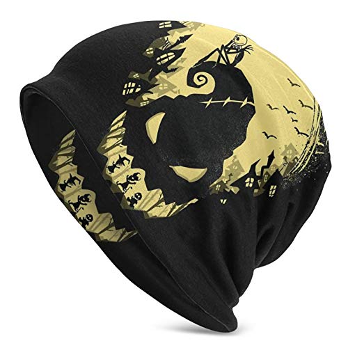 Skellington-Jack Unisex Adult Knit Hats Soft Slouchy Beanie Hat Winter Warm Printing Skull Cap