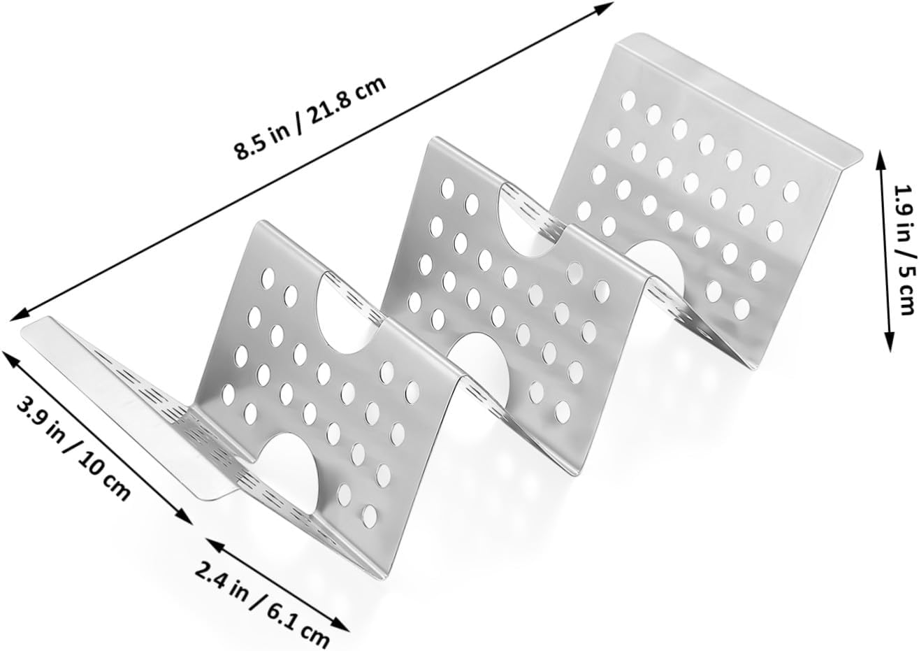 8 Pcs Stainless Steel Taco Holder with Heat-enhancing Compact Taco Racks for Upright Tortilla Baking and Serving Kitchen Stand for Family Gatherings and Restaurants