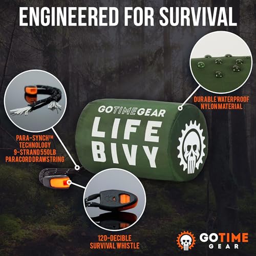 Go Time Gear Life Bivy Emergency Survival Sleeping Bag Thermal Bivy - Use as Emergency Bivy Sack, Survival Sleeping Bag, Mylar Emergency Blanket - Thumbnail 7