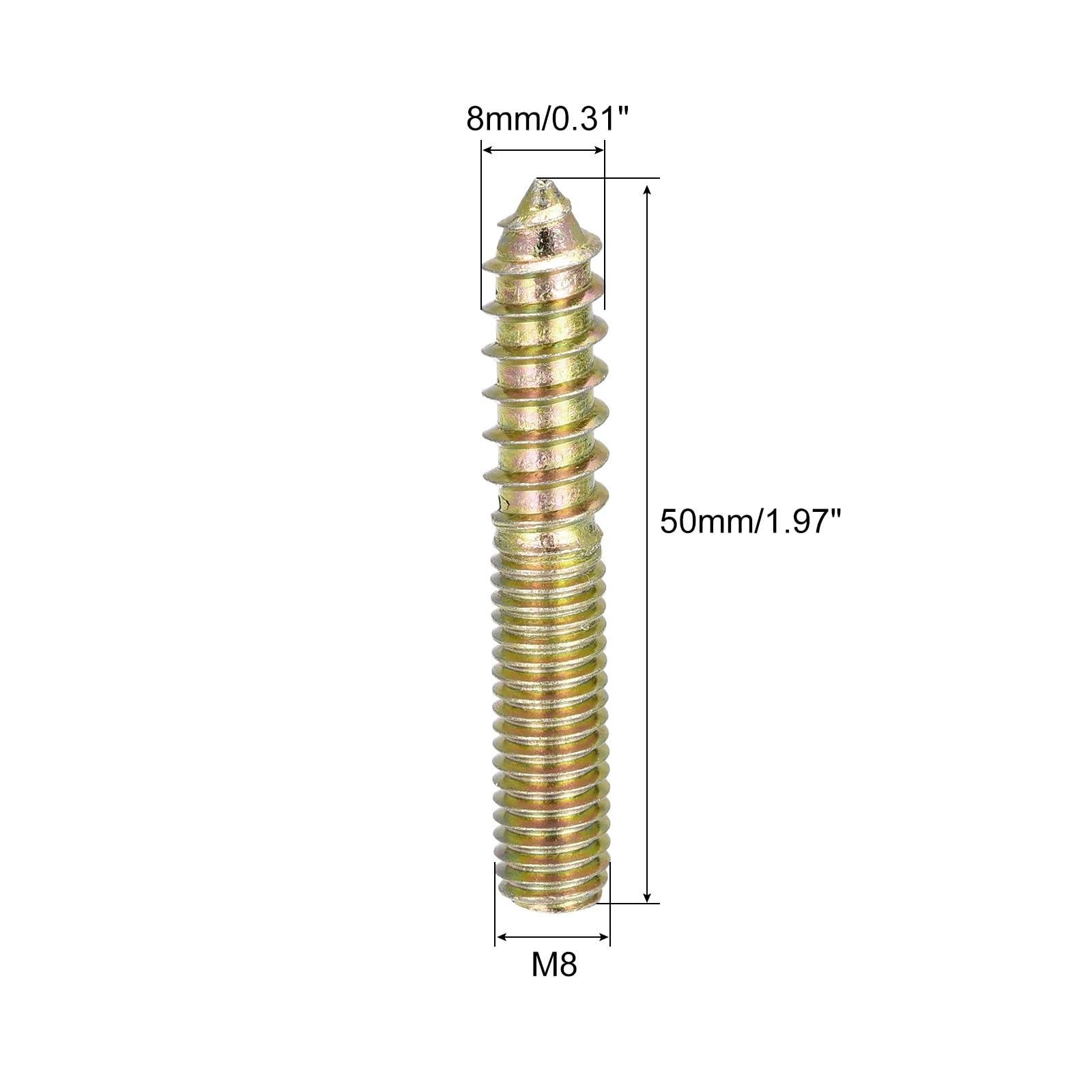 tornillos de acero inoxidable Pernos de suspensión 120 piezas Pasador rosca doble extremo(M8x50mm)