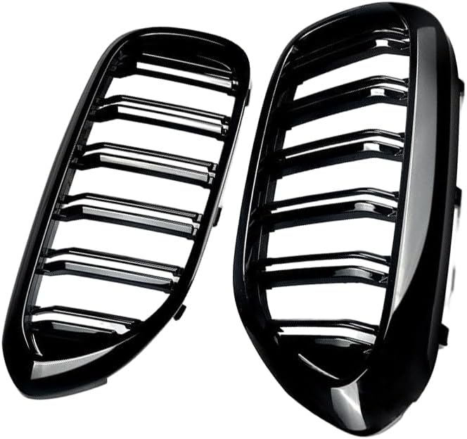 1 Pair Front Kidney Grille Grill Matte Black, 2017-2019 Compatible with BMW G30 G31 G38 5 Series, Front Upper Kidney Grille Grill LH RH Double Slats