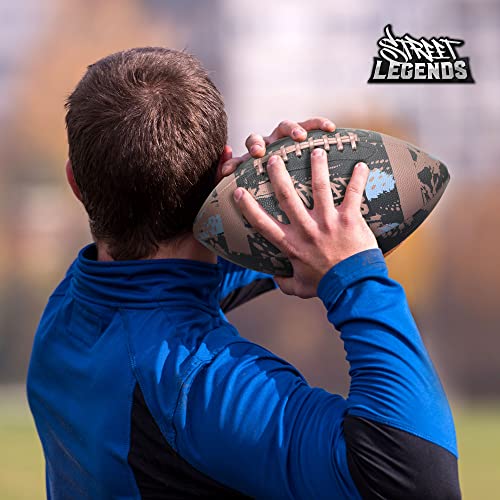 Street Legends Youth Football For Kids, Graffiti Printed Composite Leather Size 8 Football- Includes Pump, Made For Training, Practicing, & Recreational Play, Brown #TOP4