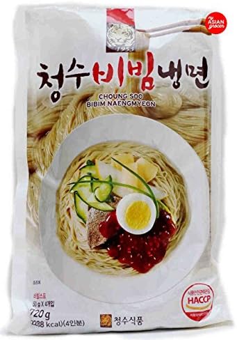 Choung Soo Naeng Myeon, Oriental Style Korean Cold Noodle (Spicy Cold Noodles (๋น๋น๋๋ฉด), 1 Pack (4 Serving))