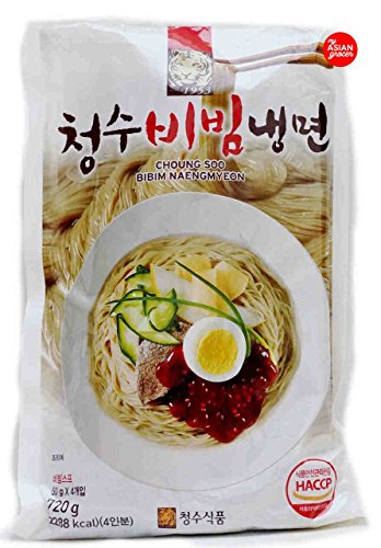 Choung Soo Naeng Myeon Korean Cold Noodle (청수 냉면) (Spicy Cold Noodles (비빔냉면), 4 PACK)
