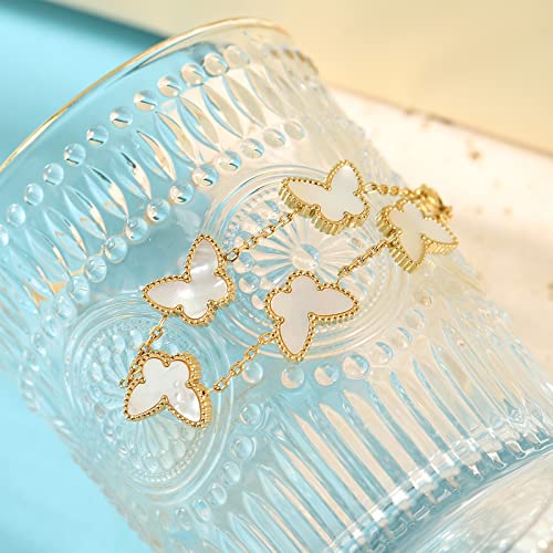 AIMADE Lucky Butterfly Bracelet for Women 18K Gold Plated Simple Fashion Bracelet Link Jewelry Gifts for Women3