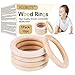 Holzringe Zum Basteln, Zahnenringe Holz, Holzringe Baby, Beißringe Holz, Zahnen Ring, Naturholz Kinderkrankheiten Ring Beißring Spielzeug Holz Armband DIY Handwerk-aus Reines Holz, 55mm, 10pc
