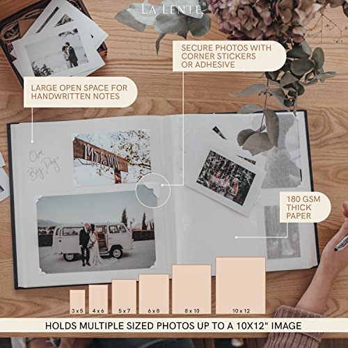 Premium Black Photo Album | Scrapbook Photo Album With Writing Space | 100 Pages For Multiple Photo Sizes, 4X6, 5X7, 6X8, 8X10 | Acid Free Photo Album For Wedding | Graduation Photo Album #TOP2