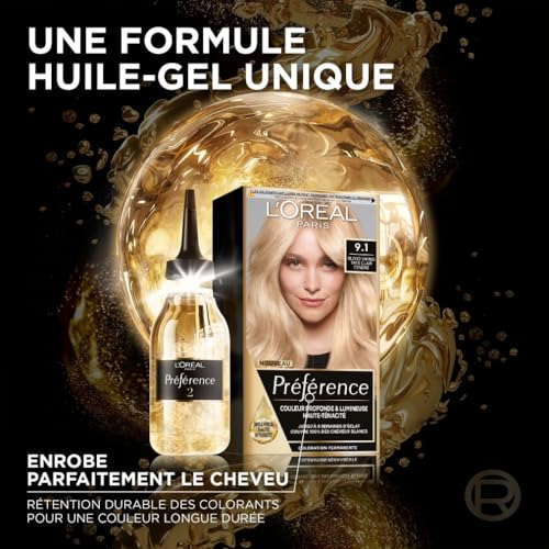Coloration Permanente 9.1 Oslo Blond Très Cendré Brillance Haute Intensité Préférence 'oreal Paris La Boîte - vue 6