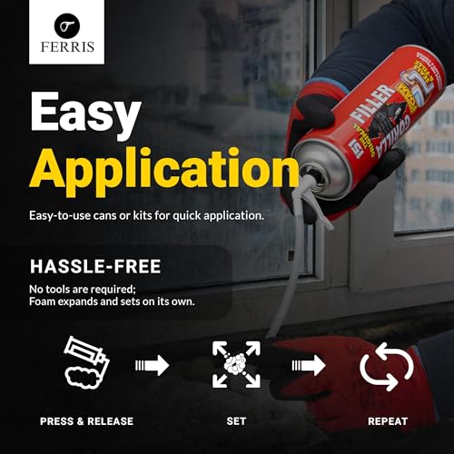 FERRIS | The Original Gorilla Filler [3 x 500ml] Weatherproof Expanding Foam Filler | Securely Seals & Fills, Squeezes into Gaps | Suitable for Filling, Sealing Gaps & Cavities - Image 4