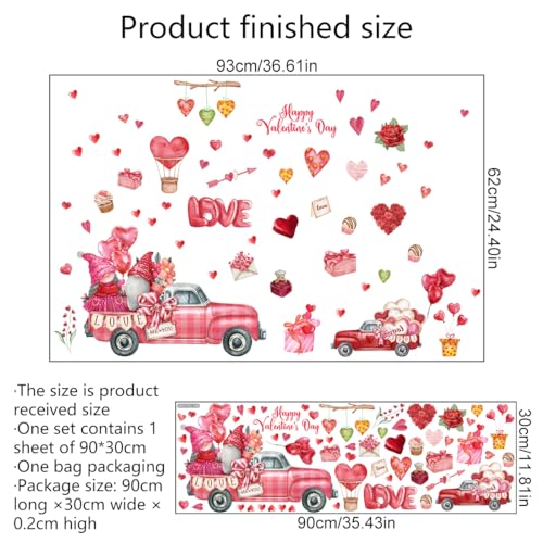 Vinilo decorativo amor rosa con camión rojo para pared miniatura 6