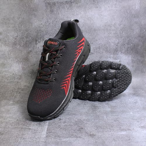 Image of Mens Running Shoes for Man Comfortable Men's Sports Shoes with Memory Foam Cushioned Insole Sports Shoes for Men Running Walking Lightweight Gym Shoe for Men Comfortable Stylish & Casual Walking ATHCO Shoe for Man Anti Slip Gym Footwear