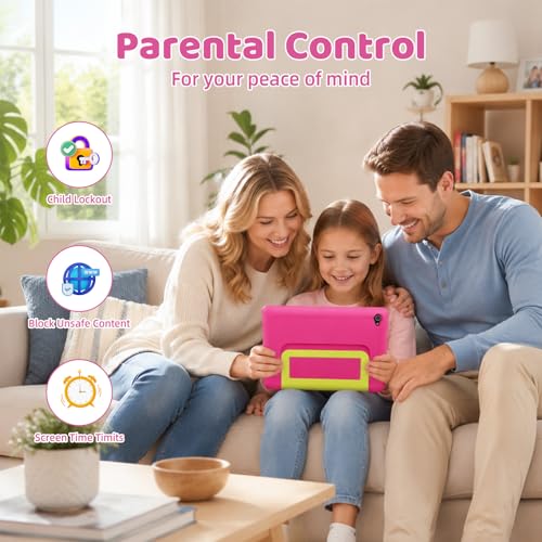 Image of Gleeso Android 16 Kids Tablet, 24GB RAM 64GB ROM Tablet for Kids Toddler Children, 6000mAh Battery, Parental Control, Kids Mode, GMS Certified, 10 Inch Kids Tablet with Case, Dual Camera, Gift, Pink
