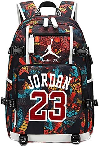 YOURNELO Basketball Player Rucksack School Backpack Bookbag (New 23 Red)