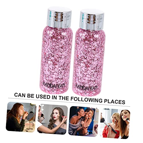 FRCOLOR 2 Pçs Rosto Corpo Lantejoulas Liquidas Para Corpo Loção Brilho Loção Corpo Shimmer Brilho Gr