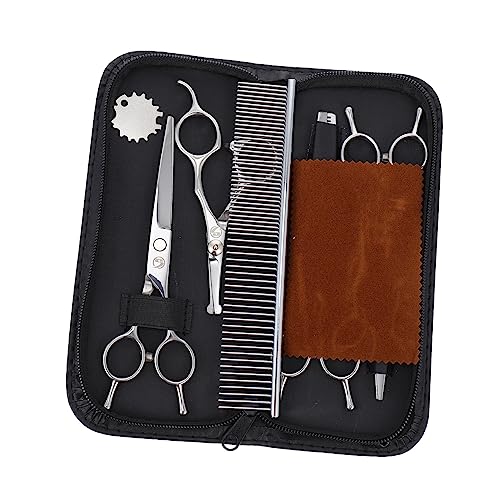 Mikikit 1 Set Dog Grooming Scissors Kit Durable Pet Hair Trimming Tools for Easy Cleaning and Storage for Dogs and Cats Premium Quality Pet Hairdressing Scissors