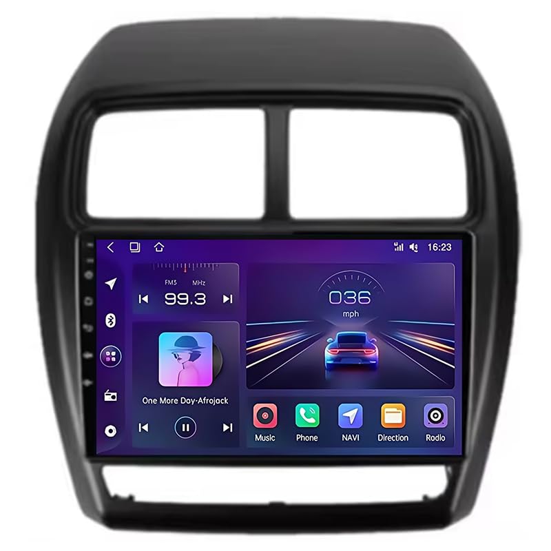 Android 15 Autoradio Stereo 9 Zoll HD Digital Multi-Touchscreen Für Mitsubishi ASX 2016-2022 Mit Navigation Bluetooth-Unterstützung Radio Lenkradsteuerung Mit,8 Core 4G+WiFi 8G+128G