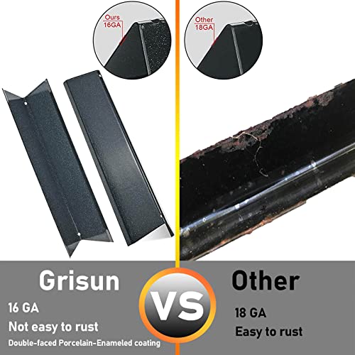 Grisun 22.5 Inch 7536 7537 Flavorizer Bars For Weber Spirit 300 - E310 E320 E330 Gas Grill With Side Control, Replacement Parts For Spirit 700, Weber 900, Genesis Silver/Gold Platinum B & C, 16Ga #TOP3