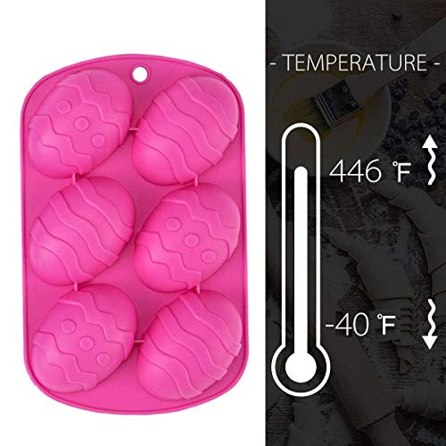 Medoore 4 Pack Easter Egg Shape Silicone Treat Mold, Easter Silicone Mold For Chocolate, Candy, Baking Muffin, Cupcake, Jello, Soap, Bath Bomb, Ice Cube #TOP3