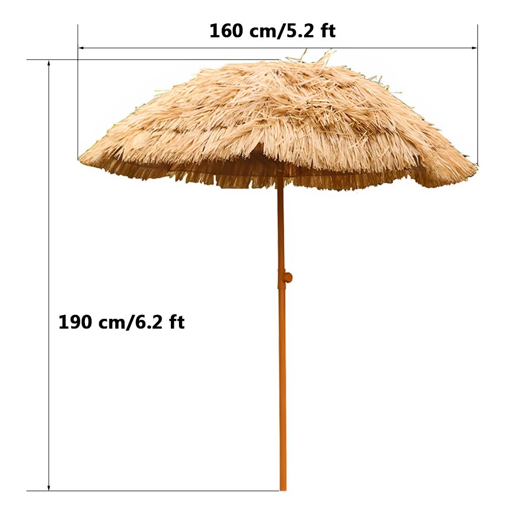 5ft Haii Trzechowaty Parasol Przenośny parasol plażowy patio na zewnątrz Tiki Bar, Troal Palapa, Podwórko, Basen, Ogród