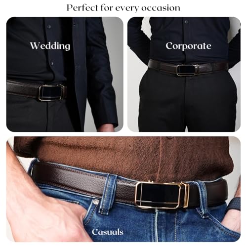 Image of Men's Vegan Leather Belt | FREE Vegan Leather Revival Kit | Cross Gold (Brown)