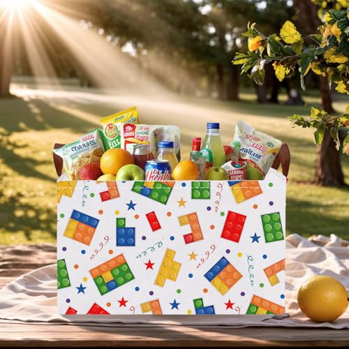 Image of Kid Cute Nursery Storage Basket Baby Toy Clothes Storage Bin Playroom Bedroom Decor Basket(Building Blocks)