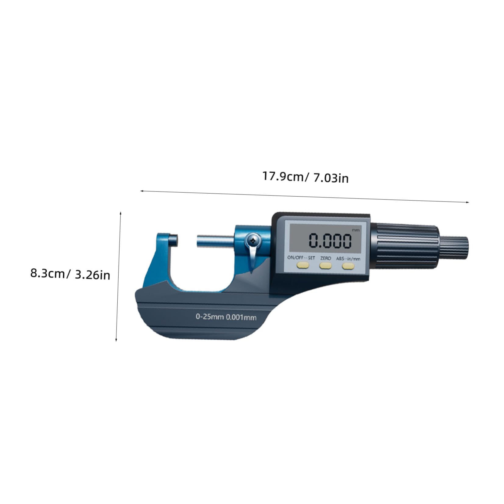 Micrómetro Digital Exterior Medición Precisa con 0-25mm Punta de Metal Endurecido y Calibración Confiable para Aplicaciones Industriales