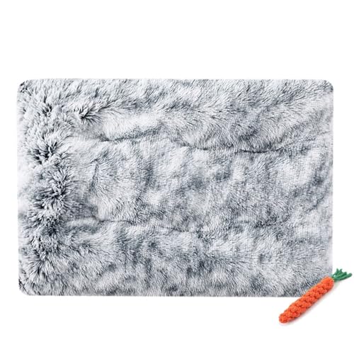 FANSU Dog Bed Mat Cats Beds Pad, Soft Warm Self Heating Pet Pad Gradient Colour Plush Blanket for Puppy Kitten Washable Reversible for Indoor Outdoor Car (XL-95X65CM,Grey)
