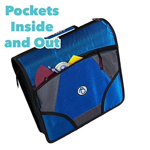 Case-It The King Sized Zip Tab Zipper Binder - 4 Inch D-Rings - 5 Subject File Folder - Multiple Pockets - 800 Sheet Capacity - Comes With Shoulder Strap - Dark Purple D-186 #TOP7