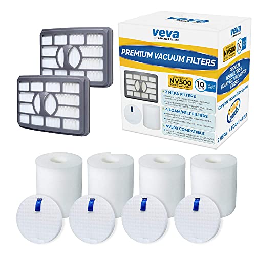 VEVA Premium Vacuum Filter Set with 2 HEPA, 4 Foam, 4...