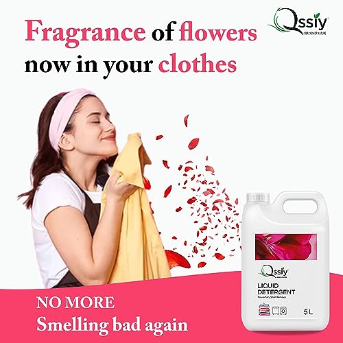 Image of Qssiy Liquid Laundry Detergent 10L Can, Lily, Concentrated Stain Remover for Hand & Machine Wash (Front /Top Load, HE)