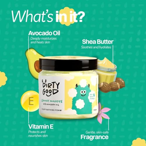 Image of Dirty Good Kids Body Wash 150g - Lemony Mousse | Lemon Bath Wash for Boys & Girls 3+ Years | Gentle & pH Balanced | Avocado Oil & Shea Butter | Sulphate, Paraben & Phthalates Free