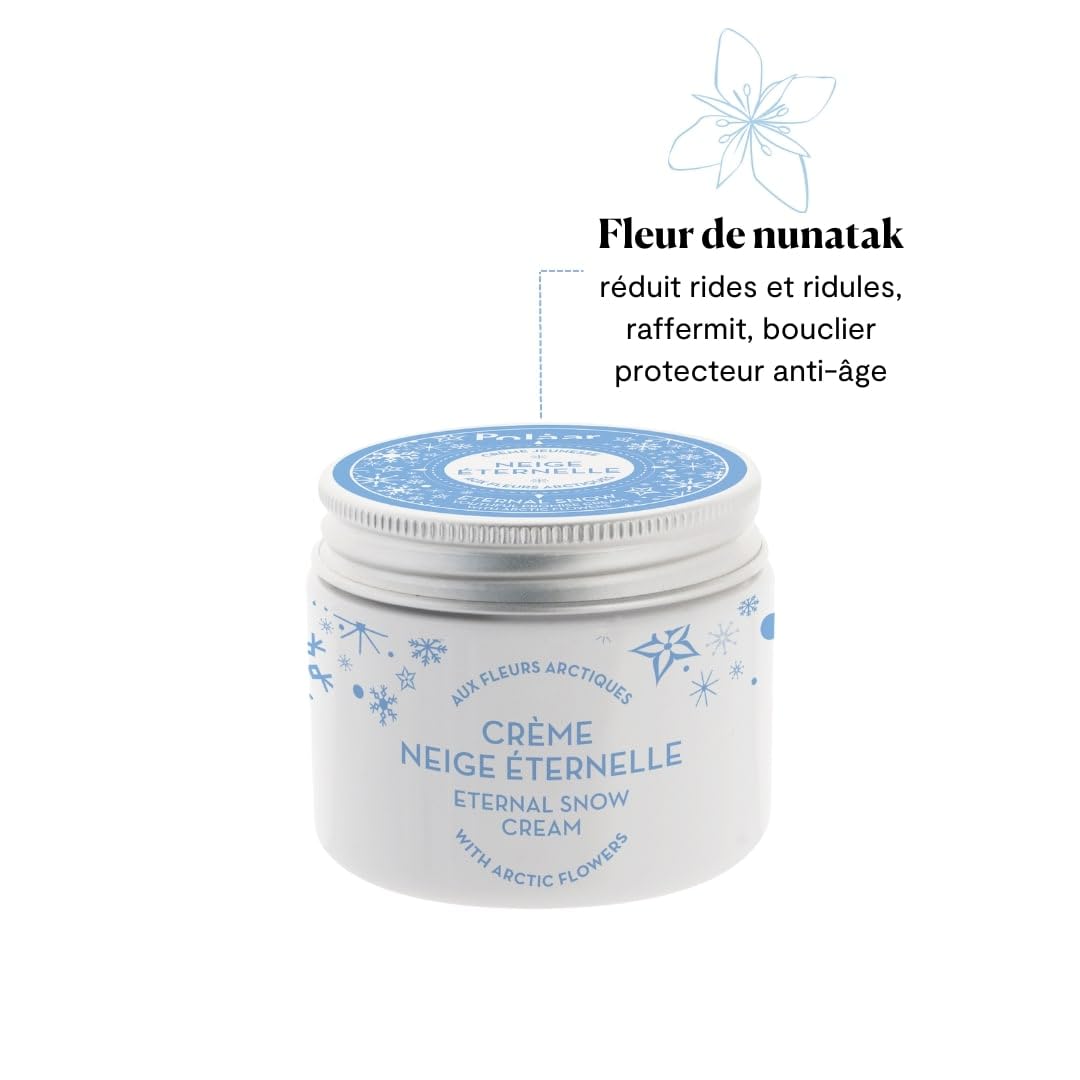 Polåar - Coffret Cadeau Neige Éternelle aux Fleurs Arctiques - Soins Anti-âge : Crème Visage 50 ml + Contour des Yeux 15 ml - Lissent rides et ridules, Raffermissent - Naturel, Vegan, Made in France