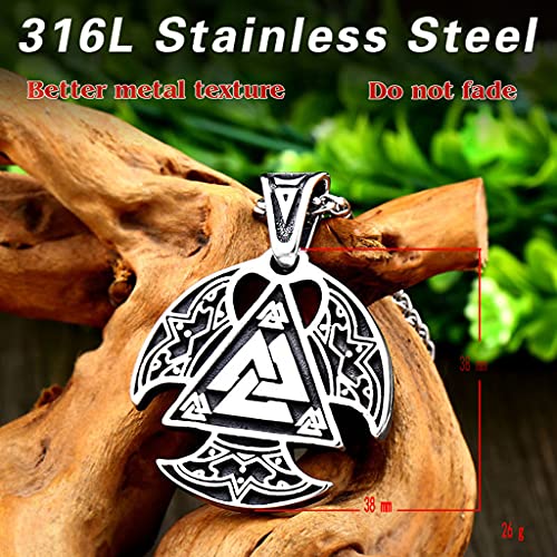 Pendentif Viking Valknut anti-rouille en acier avec chaîne robuste - 5