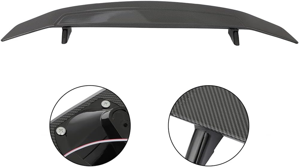 SCITOO Spoiler Wing GT Style Universal 52" ABS Glossy Carbon Look Rear Trunk Spoiler Wing
