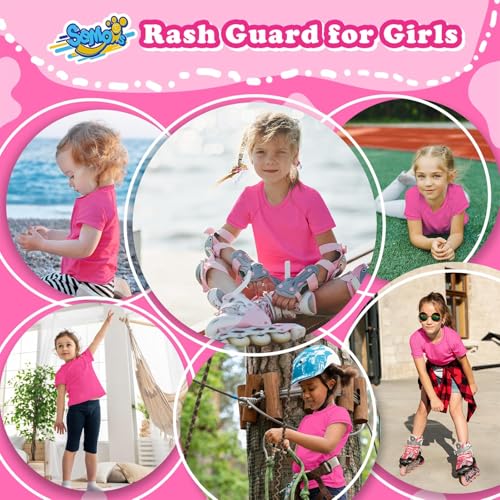 Image of Semois Boys Rash Guard Swim Shirt Short Sleeve Swimwear Toddler Kids Youth Rashguard Water Shirt UPF+ 50 Quick Dry Shirt