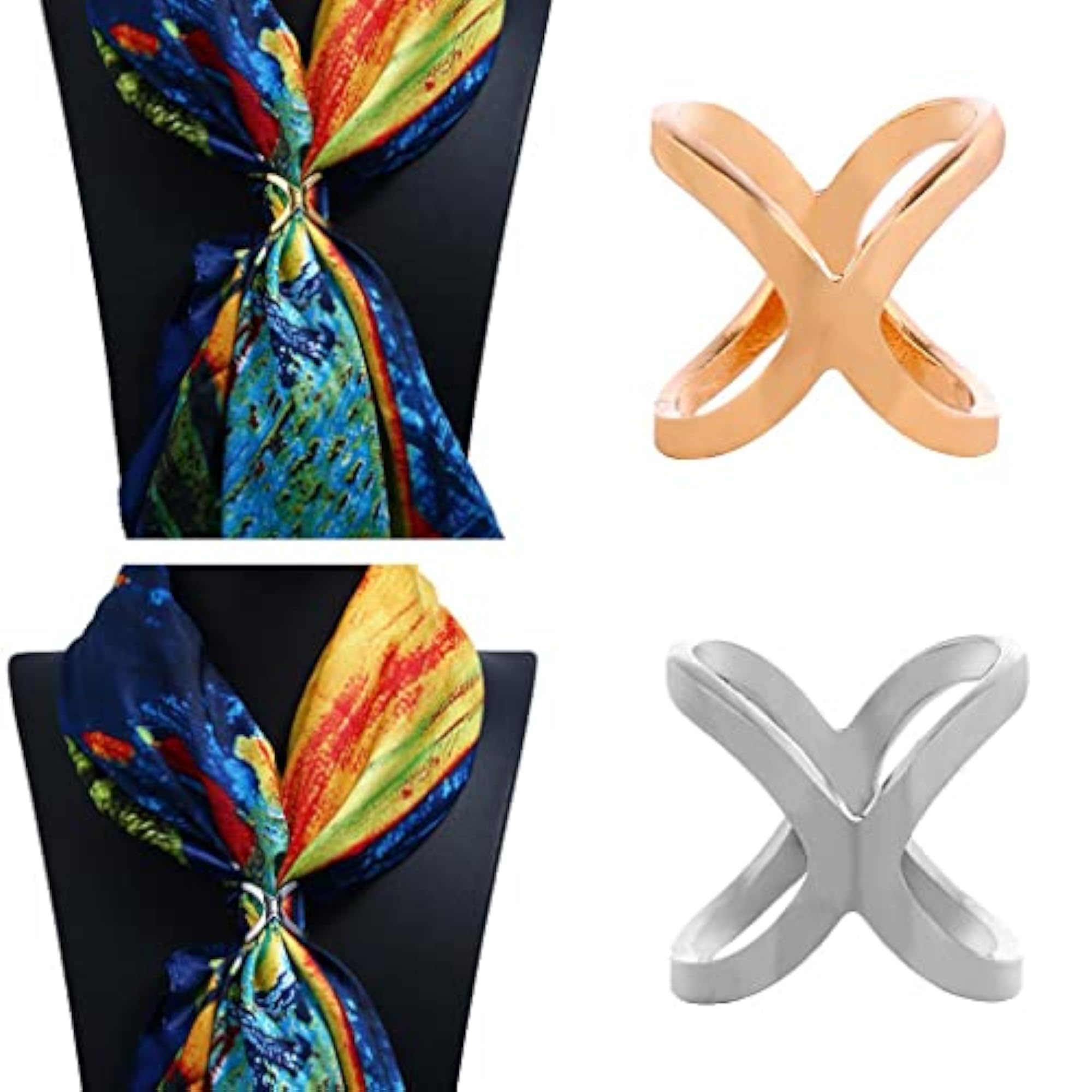 Silk Chiffon Scarf Clip Ring Holder, Elegant Wedding Accessory