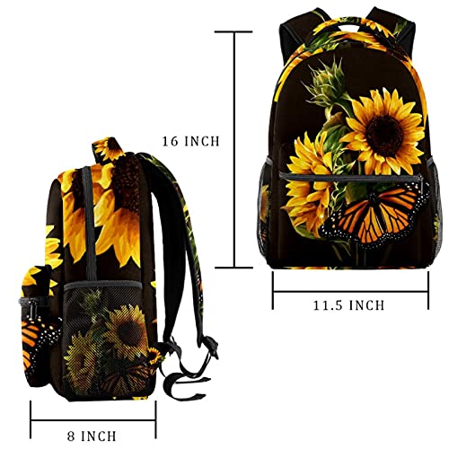 Mochila para portátil de girasoles para viajar y estudiar en la universidad 2