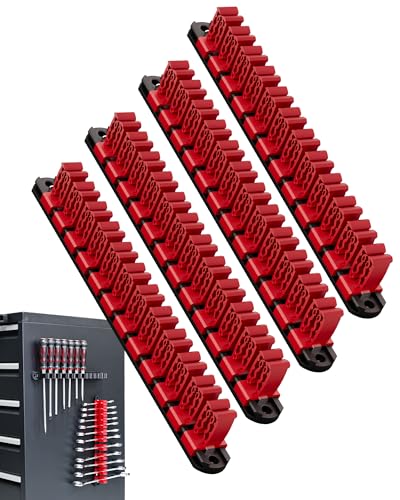 DEHOYI Magnetic Screwdriver and Wrench Organizer for Workshop Garage | Heavy-Duty Tool Organizer for 48 pcs Tools & Space-Saving Tool Holder | Gift for Father and Boyfriend (4 pcs)