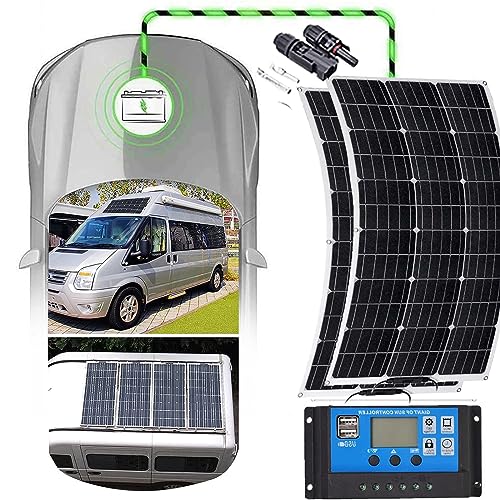 SXYKXYDL Kit de Panel Solar Flexible (400 W/800 W), Resistente al Agua y Duradero, de Alta eficiencia, monocristalino (12 V), para Exteriores, hogar, Caravana y Barco, 800 W.