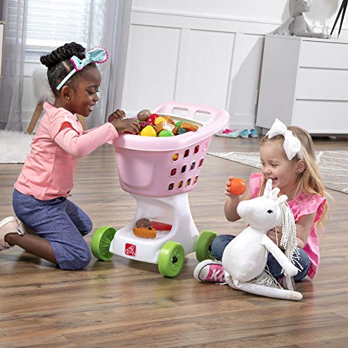 Step2 Little Helper's Shopping Cart for Kids, Play Grocery Cart, Made of Durable Plastic, for Toddlers 2+ Years Old, Pink by Step2 - Image 3
