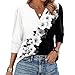 Women Shirts Comfy V Neck Tops Trendy 2025 Summer Loose T Shirts Dressy Casual Lightweight 3/4 Sleeves Blouse