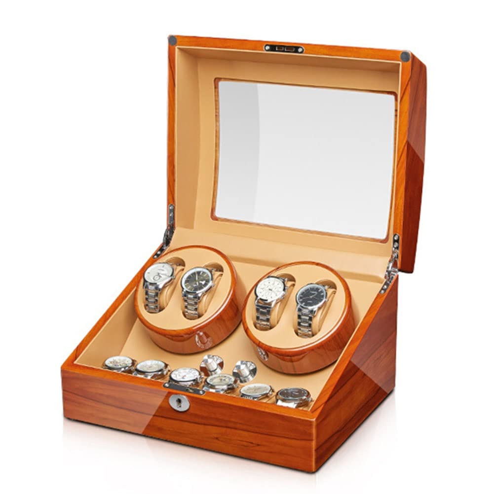 Caja para dar cuerda a relojes automáticos con 5 modos de rotación y 6 compartimentos expositores