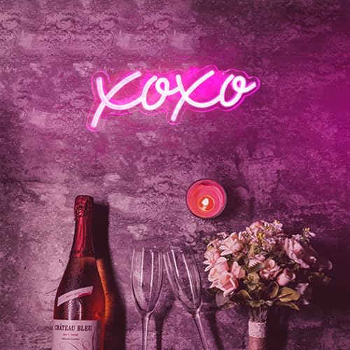Image of Ulalaza Neon Light Sign LED XOXO Night Lights USB Operated Decorative Marquee Sign Bar Pub Store Club Garage Home Party Decor