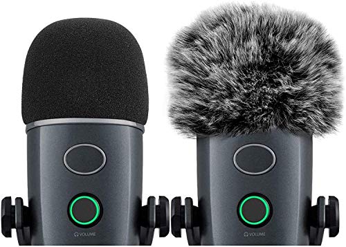 Ancable 2 Lot Protège Micro en Fourrure pour Blue Yeti Nano, Filtre Anti-Pop pour Microphone Extérieur MXL, Protection en Mousse Silencieux de Microphone Filtre de Micro Cover